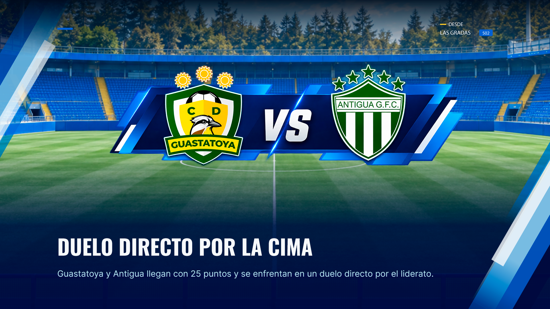 Guastatoya y Antigua se enfrentan por la cima en un duelo directo de la Jornada 14